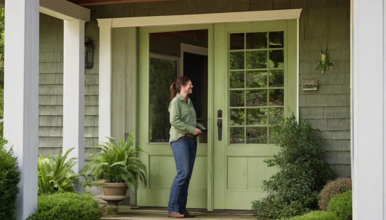 A friendly pest control provider talking with a homeowner at a front door in Kent