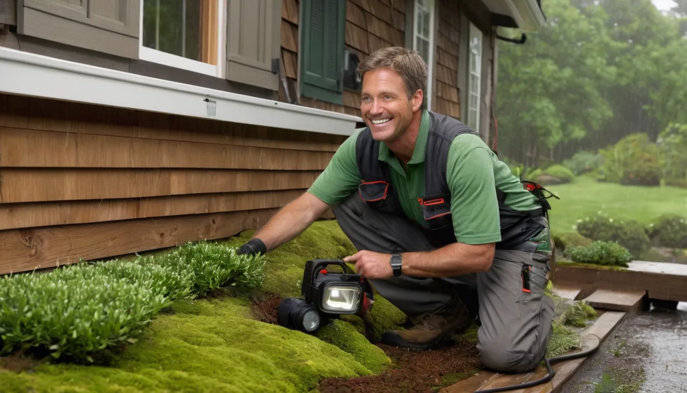 A friendly provider showing a homeowner a crawl space inspection in a Kent home